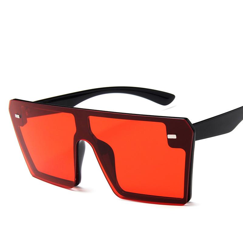 

Sunglasses 2021 Vintage Black Mirror Oversized Square Sun Glasses For Women Flat Top Shades Zonnebril Dames MN2185