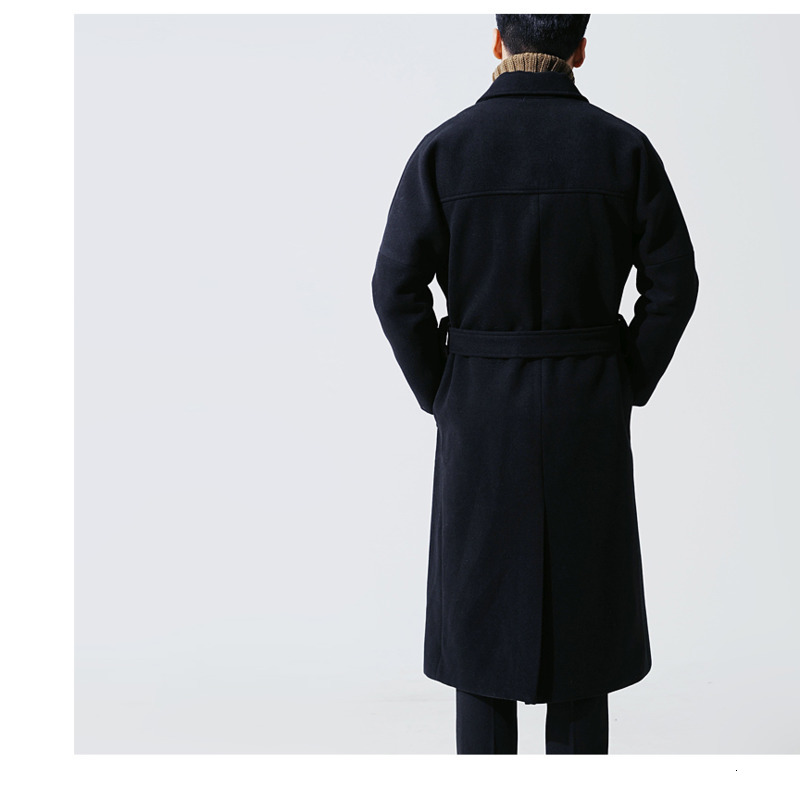 

New 2021 Autumn Fine Winter Pure Woolen Long Coat Male Clothes A1WG, Brown