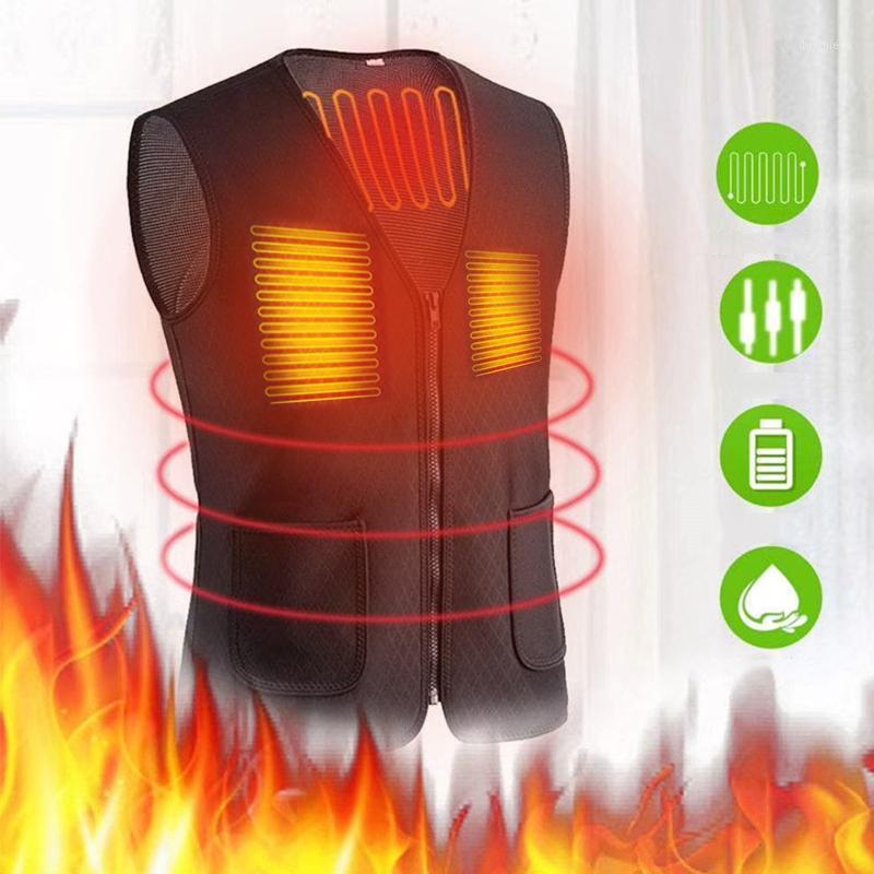 

Self Heating Vest Winter Warm Men Women Heating Vest Usb Infrared Flexible Electric Outdoor Jacket Universal Down Jacket 2021#401, Bk
