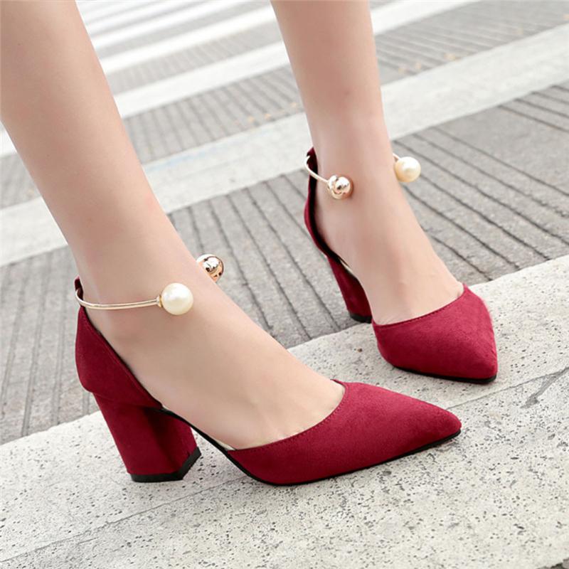 

2021 new Women fashion Round beads High heel Sandals Causal Single Shoes Sandals Woman Summer chaussure Comfortable #SA, Pink