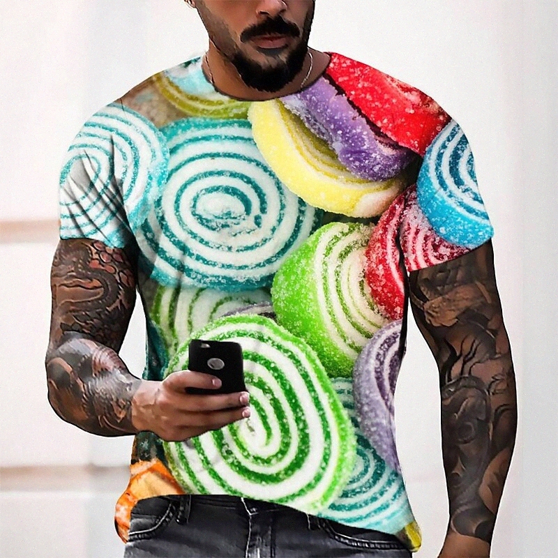 Men's Tee T shirt 3D Print Graphic Round Neck Casual Daily 3D Print Short Sleeve Tops Fashion Designer Cool Comfortable Green D9aw#
