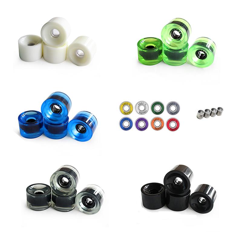 

Set of 4 Longboard Wheels 70mm Big soft PU wheels 78A with bearing and spacer, White