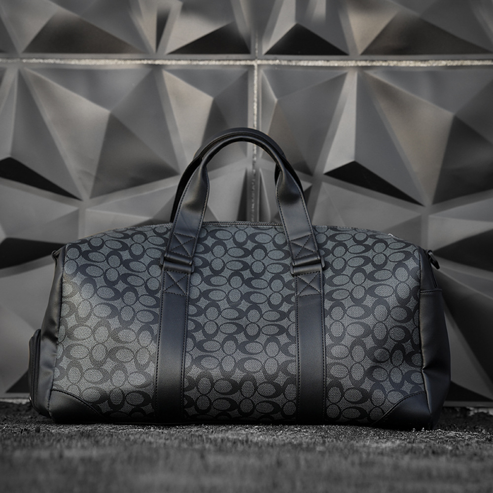 

Factory wholesale mens leather shoulder bags fashion printed men handbags dry-wet separation short-distance leisure business bags large cross plaid backpack, Black3-49913