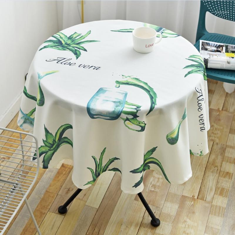 

Ins Nordic style round tablecloth simple waterproof oil-proof restaurant hotel household round table cloth printing1, T1