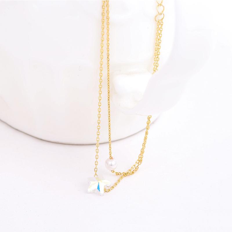 

BAFFIN Fashion Gold Color Double Chain Bracelets Colorful Stars Beads Crystals From Hand Accessories Lucky Jewelry