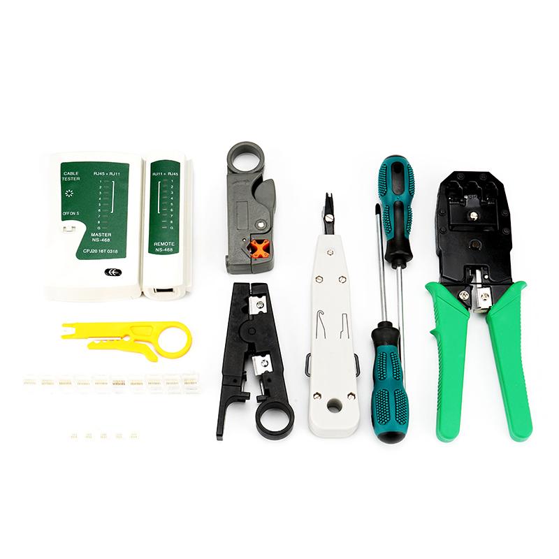 

12 In 1 Computer Network Repair Tool Kit LAN Cable Tester Wire Cutter Screwdriver Pliers Crimping Maintenance Tool Set