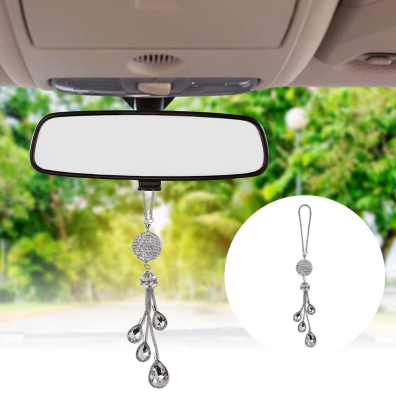 

Car Rearview Mirror Crystal Pendant Diamond-encrusted Hanging Ornament