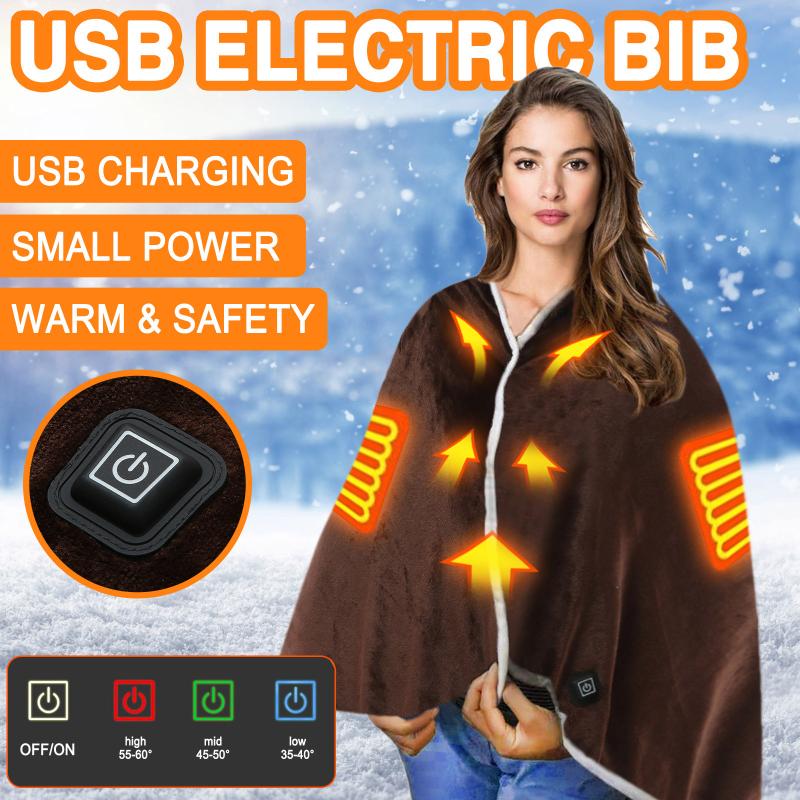 

USB Electric Heated Blanket Throw On Shoulder Cold Protection 3 Stage Temperature Heating Blanket Electric Warming Heating Mat
