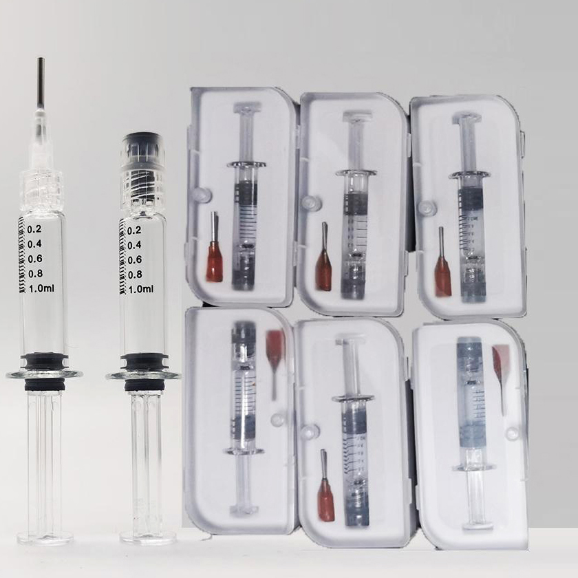 

1ML Luer Lock Glass Syringes Retail boxes Injector Vape Pen Oil Filling Tools Oil Cartridges with Measurement Mark Empty Packaging