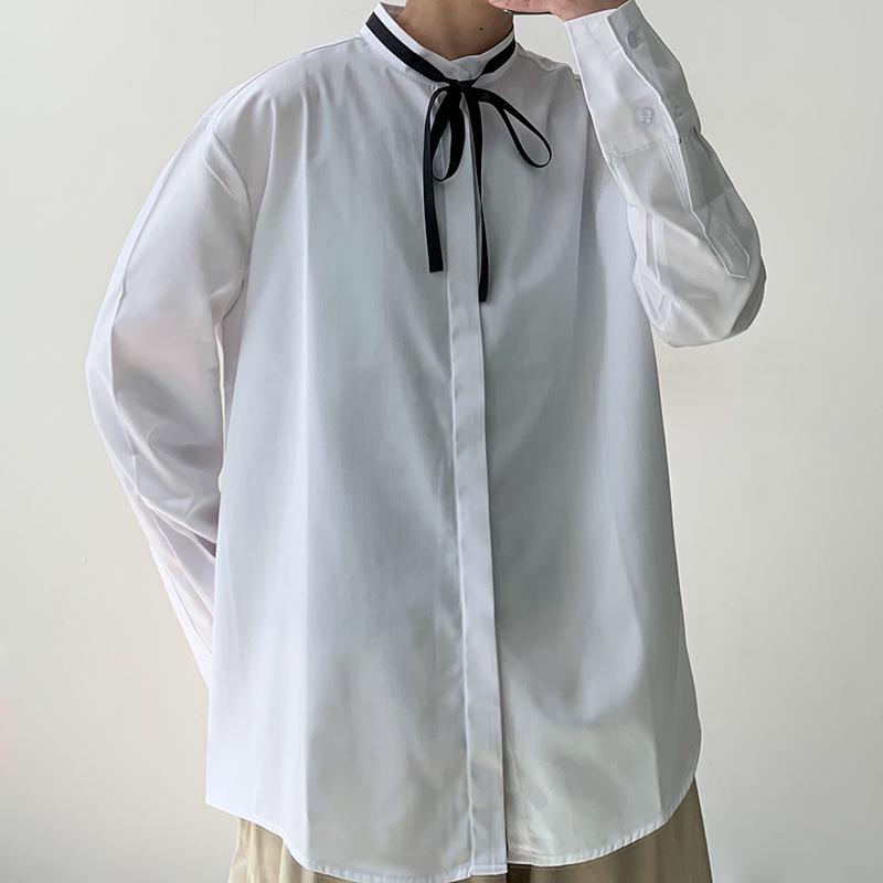 

2020 Summer New European And American Style Men's Original Trend Solid Color Printing Casual Loose Cotton Shirt -2XL, White