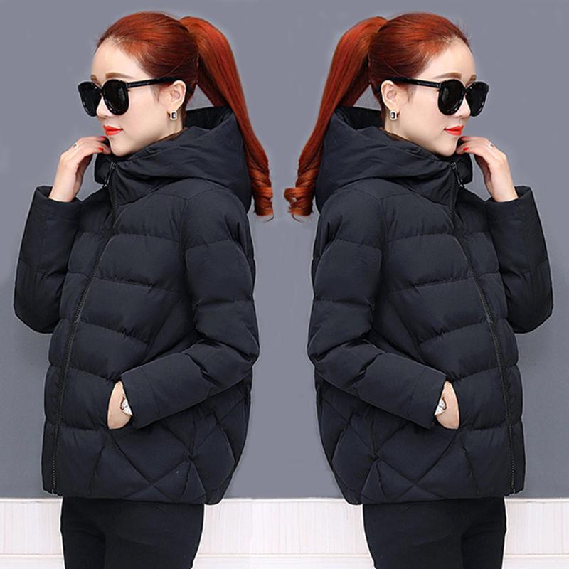 

Women Jacket Winter Stand Collar Hooded Autumn Basic Jacket Ladies Female Coats Plus Size Outwear Casaco Feminino Inverno 2021, Black
