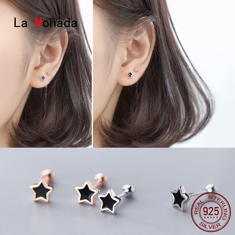

Stud La Monada Star Earings Studs 925 Sterling Silver Fine Jewelry Minimalist Beautiful Earrings For Women Korean