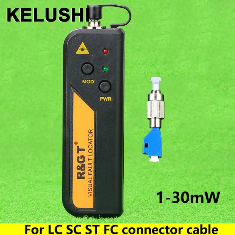 

KELUSHI 1-30mW Red Light Source Mini Visual Fault Locator Fiber Optic Cable Tester LC/FC/SC/ST Adapter Fiber Optical Cable CATV