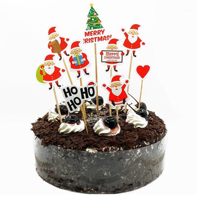 

1set Christmas cake topper santa claus snowman cupcake toppers Christmas decorations for home xmas natal navidad cake decor noel1