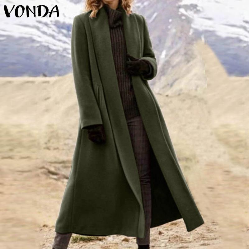 

Women Coats Casual Solid Long Sleeve Cardigan Jackets Winter Warm Overcoats Femme Plus Size Bohemian Outerwears -5XL, Black