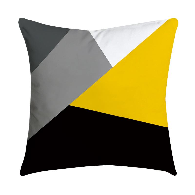

Custom Throw Pillow Covers Geometric Cushion Cover Nordic Decoration Home High Quality Yellow Pillow Case For #T2P