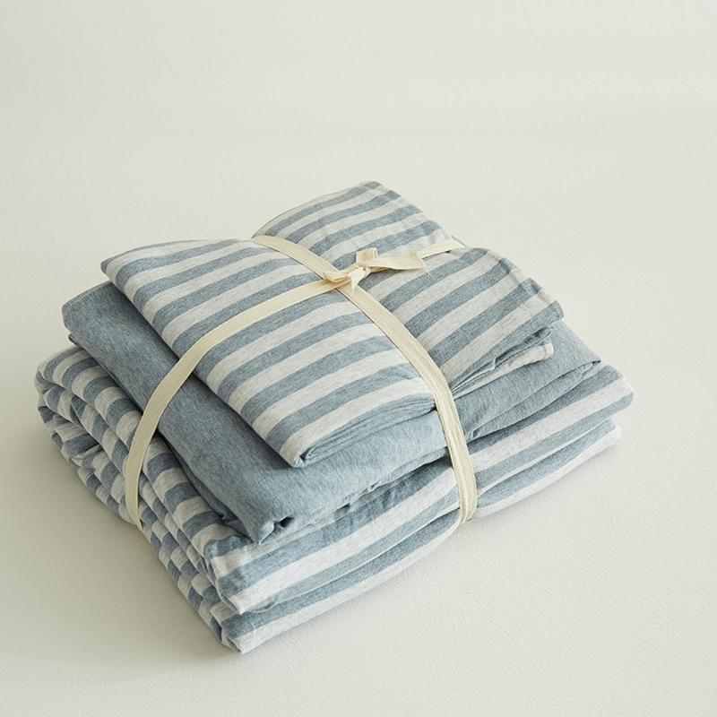 

4pcs 100% Cotton Jersey Knitted bed set super soft bedding for nude sleep fitted sheet, As pic