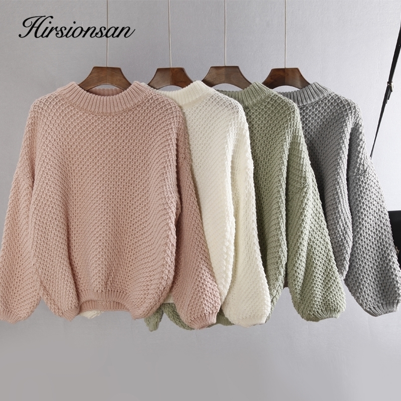 

Hirsionsan Candy Color Sweaters Women Autumn Winter Korean Crop Knitted Pullovers Soft Warm Solid Cashmere Female Tops 201130, Green