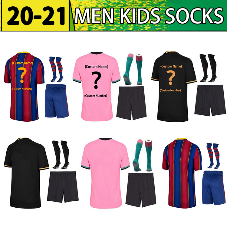 

soccer jersey 21 22 barca camiseta de futbol ANSU FATI GRIEZMANN F.DE JONG Maillots de football shirt men+kids kit socks SIZE16-XXL, Away kid