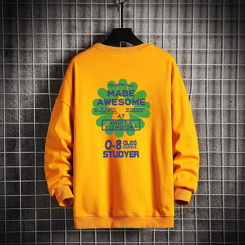 

Crewneck Sweatshirts Men 2020 Oversized Harajuku Japanese Streetwear Hip Hop Yellow Hoodie Men Sweatshirts Hoodies, Yellow sweatshirt