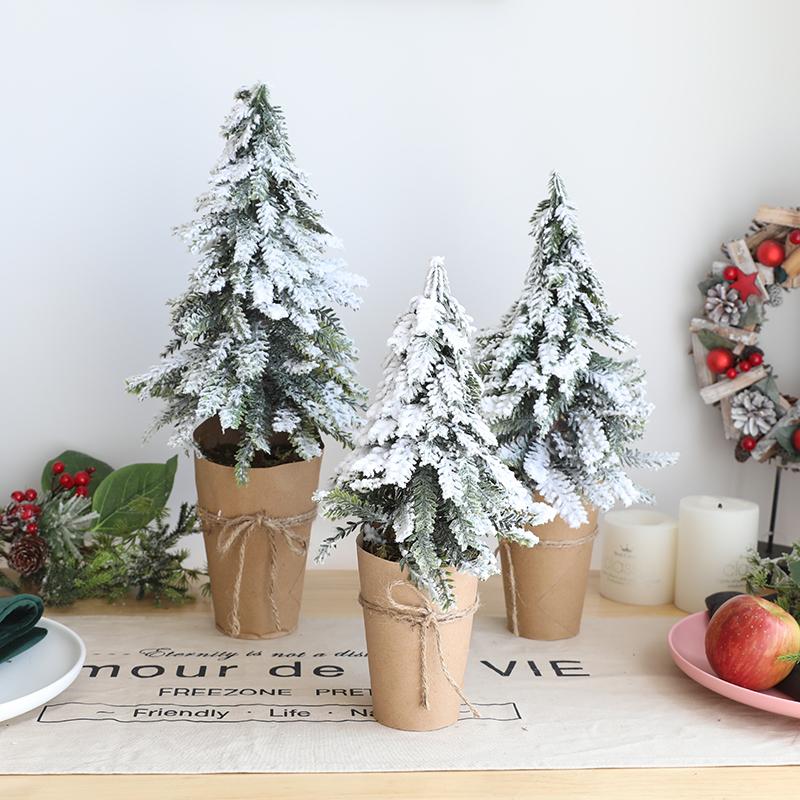 

2021 Christmas ins Nordic Desktop Mini Christmas Tree Decorations Potted Plant Decorations for Indoor Showcases and Windows