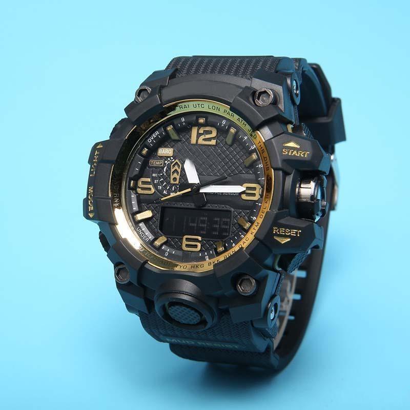 

Hot GWG1000 selling ordinary casual sports men's watch LED digital watch iced out watch PU belt large dial, Slivery;brown