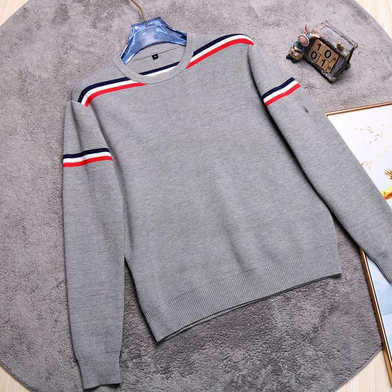 

The new 2020 men's sweater long-sleeved sweater autumn/winter semi-turtleneck sweater trend neck trimmer bottom shirt, Gray