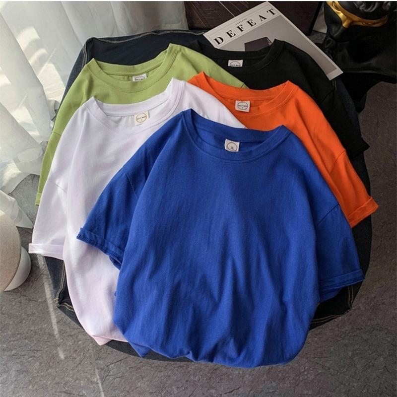

Women's T-Shirt 2022 Summer Short Sleeve Women Tee Shirt Loose Solid Basic T Casual O-neck Hipster Tshirt Top 5XL, White
