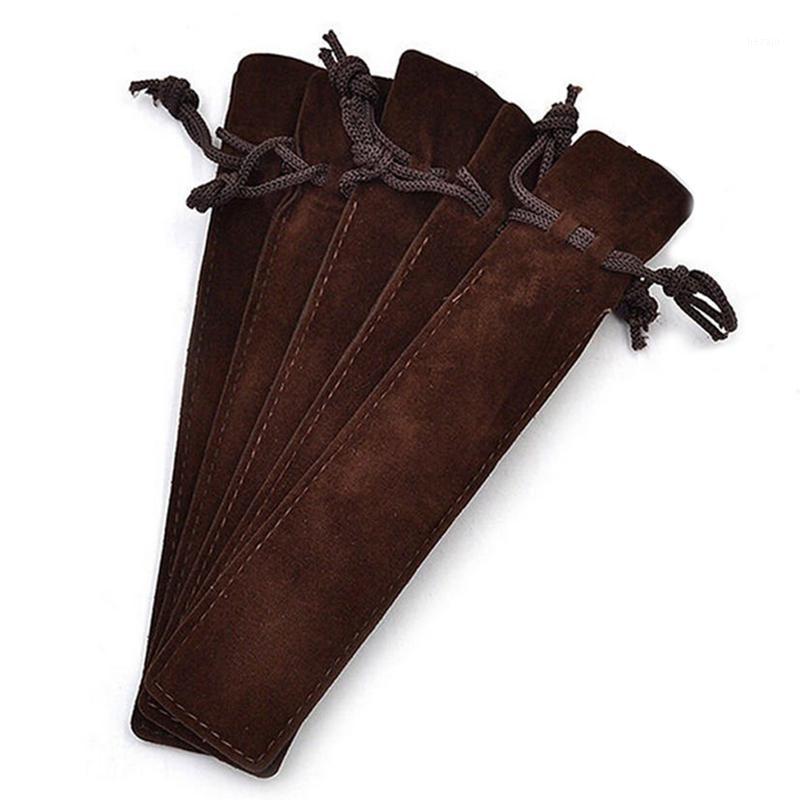 

100Pcs Velvet Pencil Case Sleeve Pencil Case Single Case-Brown1
