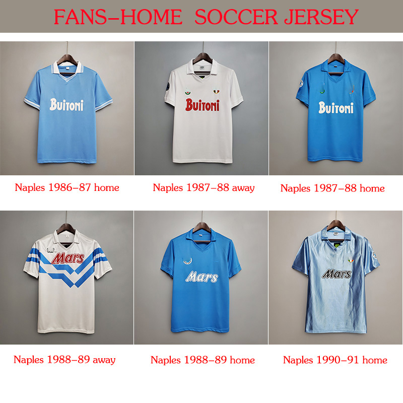 

Naples Retro 1986 to 1991 soccer jersey MARADONA MERTENS HAMSIK ZIELINSKI PLAYER INSIGNE high quality Classic shirt wholesale, Naples 8889 away