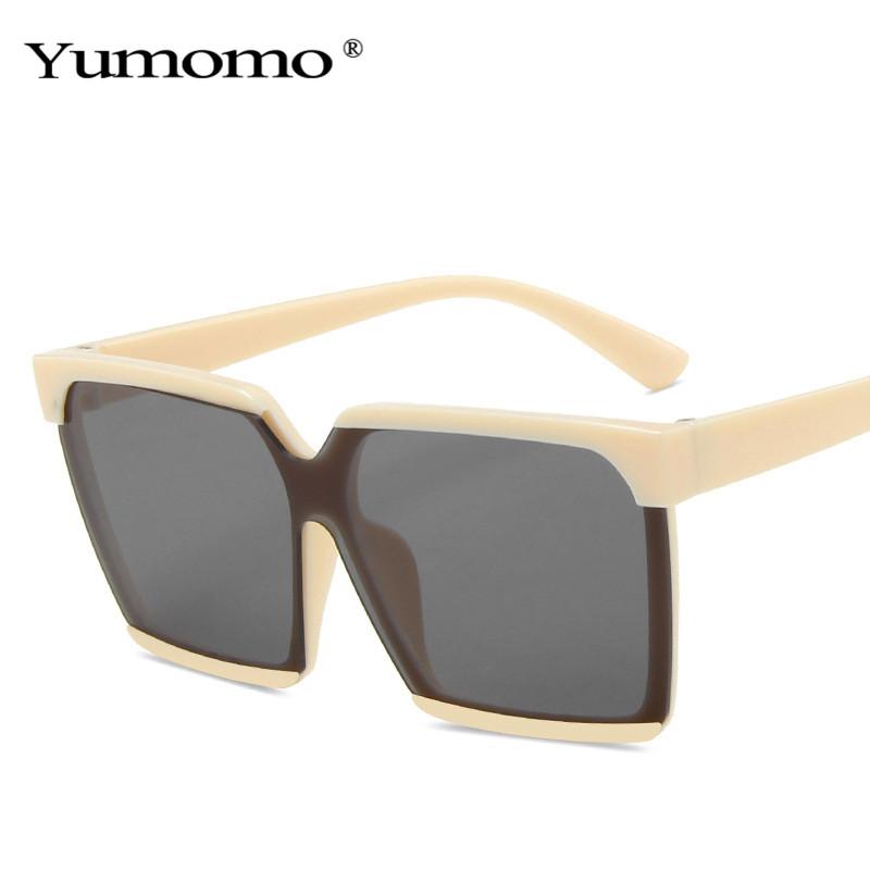 

Fashion Oversized Semi-Rimless Square Sunglasses Women Vintage One Piece Gradient Mirror Eyewear Men Sun Glasses Shades UV400