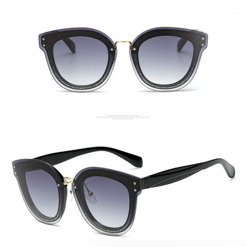 

New Round Women Sunglasses Fashion Ocean Piece Full Frame Sun Glasses for Woman Sunshade Mirror Abay Personality Gradient Oculos1