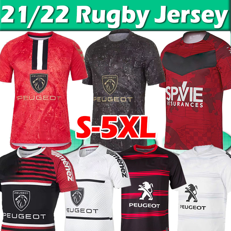 

champion 21/22 Toulouse Munster city Rugby Jerseys 2021 2022 New Home Away STADE TOULOUSAIN League jersey Lentulus Shirt Leisure sports Training S-5XL, Black