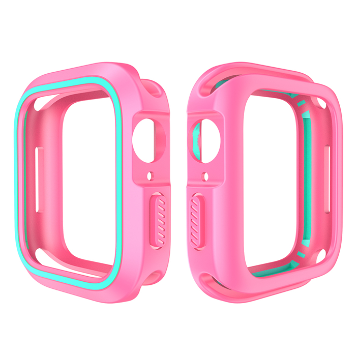 

Double Color Soft Silicone Bumper Cover Case for Apple Watch 44MM 40MM 42MM 38MM Band Protection Shell Case for iWatch 5 4 3 2 1, Remark color