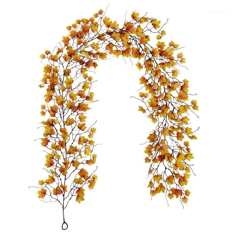 

6.5Ft Artificial Hanging Fall Garland Vines Christmas Halloween Thanksgiving Decor for Home Wedding Party1, Yellow