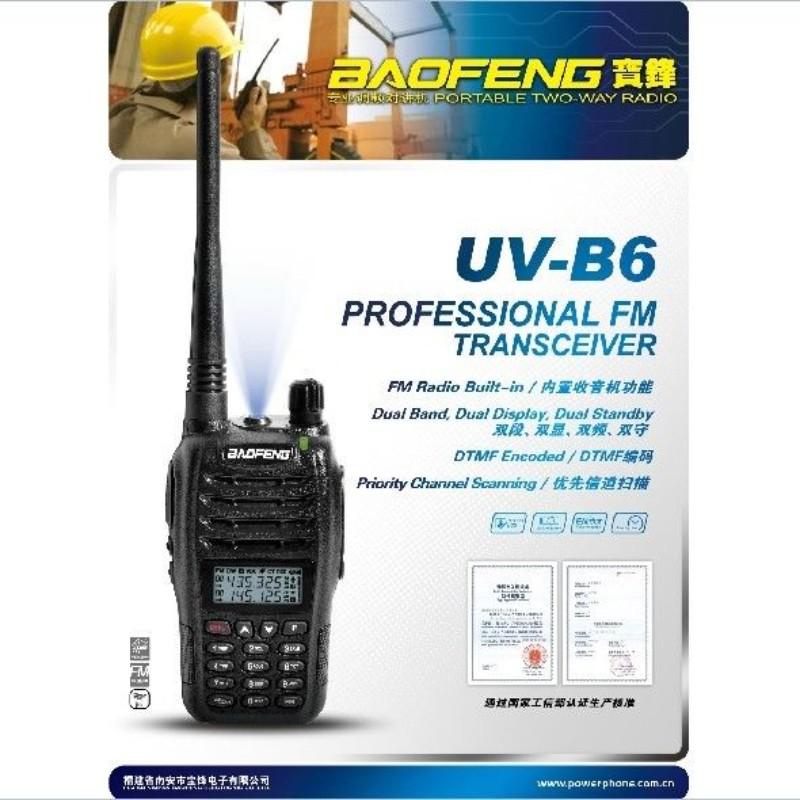 

Brand Baofeng New UV-B6 VHF/UHF 136-174/400-470MHz Dual Band Radio