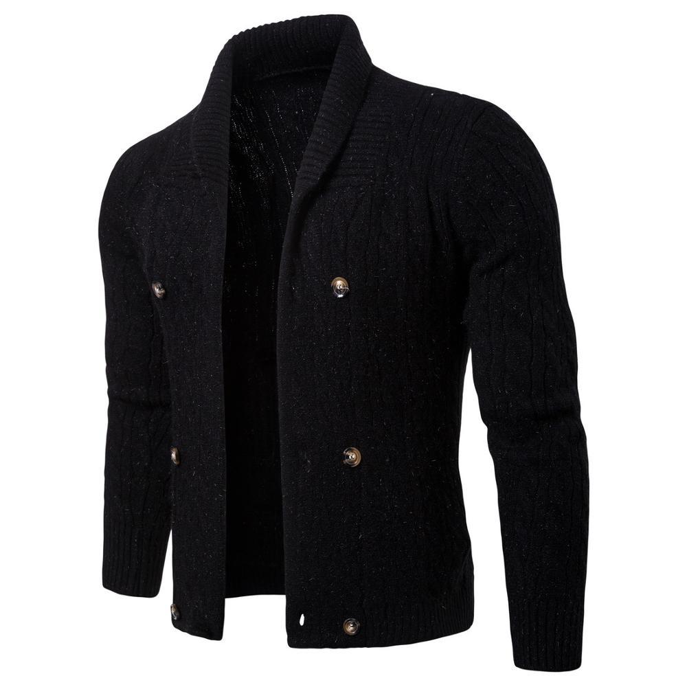

2021 New Cotton Sweater Men Long Sleeve Pullovers Outwear Man V-neck Sweaters Jojd, Black