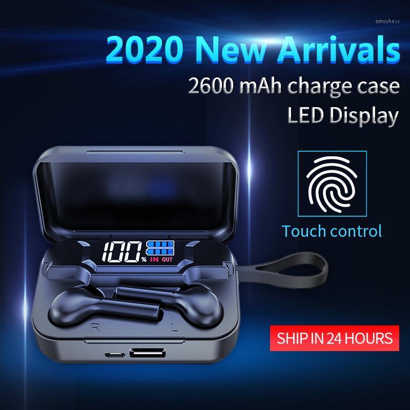 

2600mAh New TWS Bluetooth Eaphones With Charging Case Wireless Headphones IPX7 Waterproof Earbuds Sport 9D Stereo Touch Control1, Black