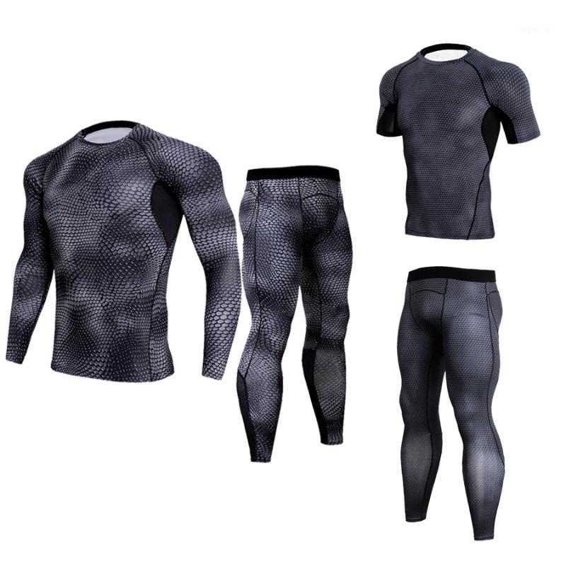 

Men's compression gym suit,thermal underwear crossfit workout fitness shirt leggings 2 piece rashguard sportsman wear1, Beige