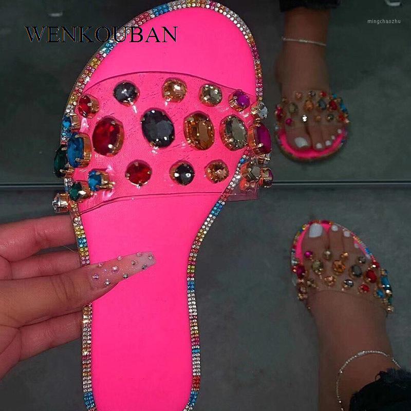 

Summer Women Slippers Gemstone Rhinestones Flip Flops Fashion Beach Sandals Ladies Outdoor Flat Slippers Femmes Chaussures1, Snake