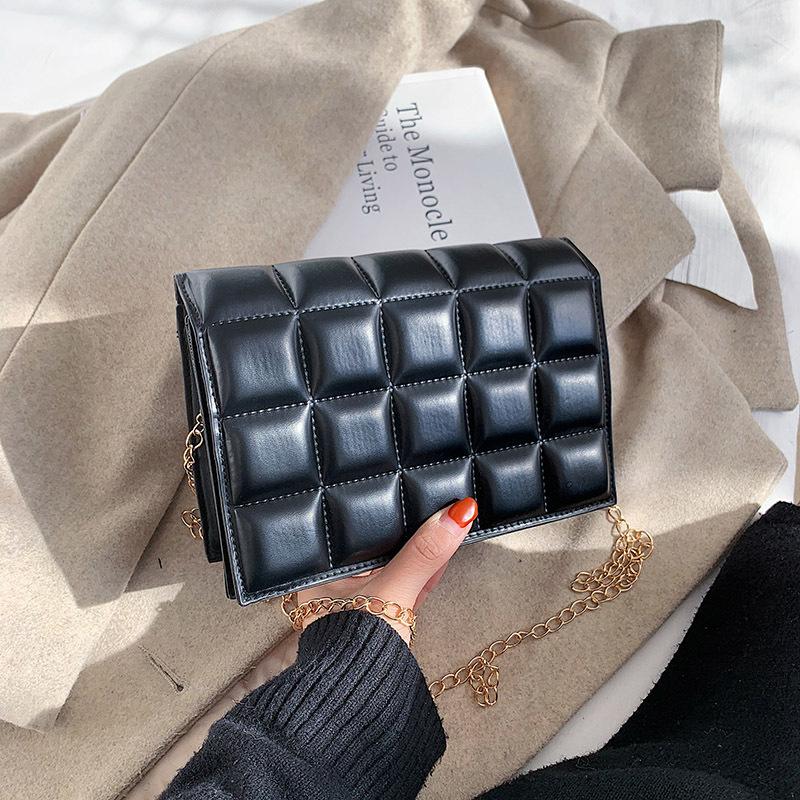 

Women Bag PU Flap Solid Hasp Chains PU Flap Shoulder Bag Pures And Bags Crossbody Euro-America Style Luxury Designer torebka