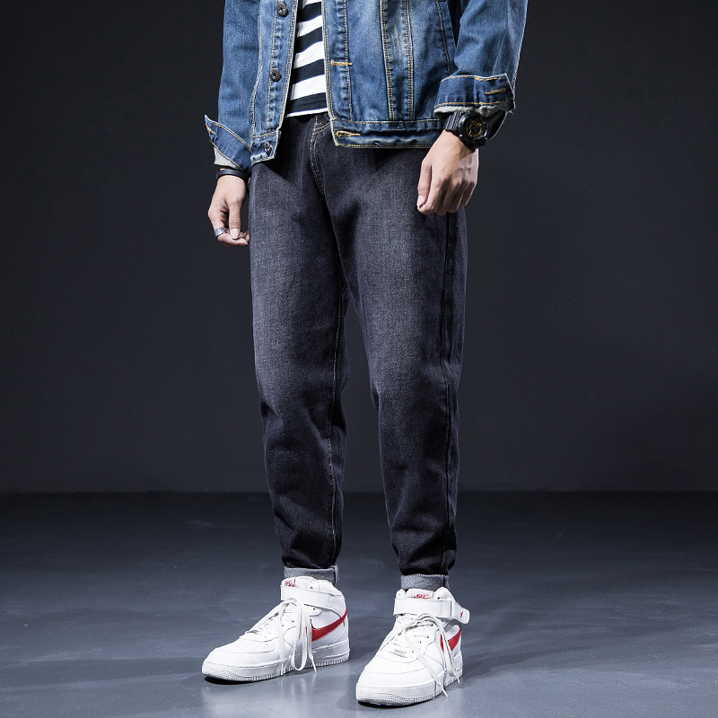 

2021 New Japanese Style Fashion Black Color Loose Fit Vintage Designer Denim Harem Pants Hombre Streetwear Hip Hop Jeans Men Cbh3, Blue