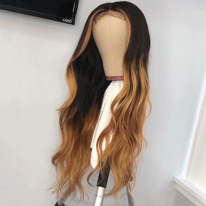 

4x4 Ombre Lace Closure Wig Body Wave Wig 150% Human Hair Wigs For Women, As pic