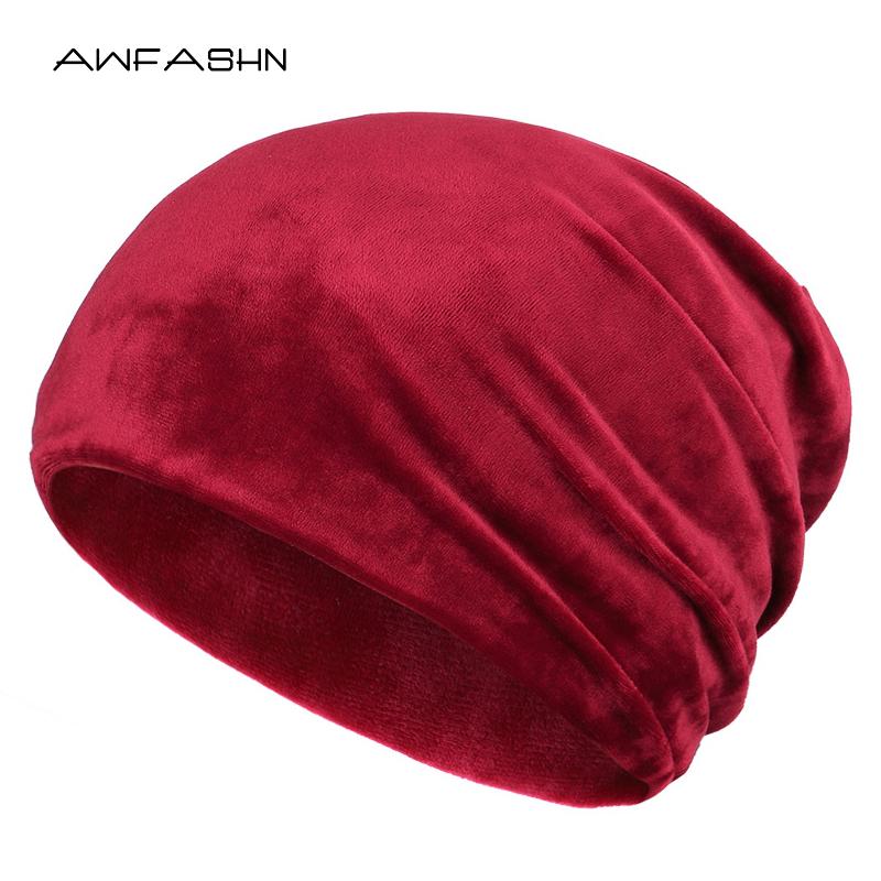 

2020 New Fashion High Quality Velvet Fabric Casual Hat Autumn Winter Ladies Slouchy Rhinestone Beanie Gorras Soft Cap Skullies, Wine-1