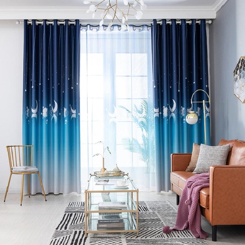 

White Swan Blackout Curtains for Living Room Luxury Tulle Curtains For Bedroom Royal Blue Purple Window Curtain Fabric/ Finished, Solid white tulle