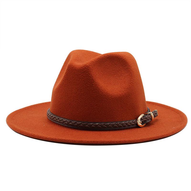 

Wide Brim Hats Wool Fedora Hat Hawkins Felt Cap Ladies Trilby Chapeu Feminino Women Men Jazz Godfather Sombrero Caps, Black