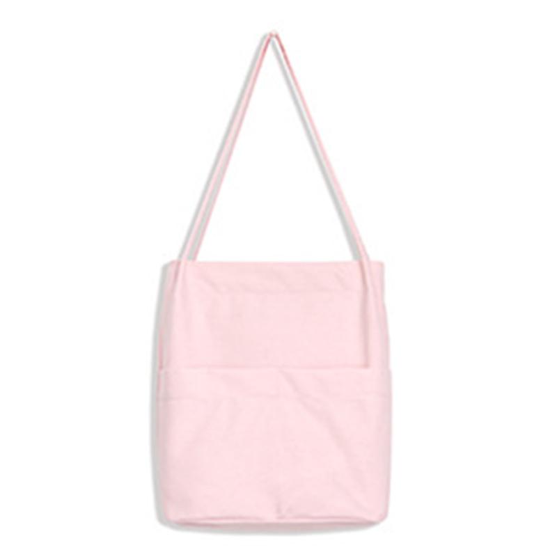 

Solid Color Women Canvas Shoulder Bag Handbag Insert Pockets Large Capacity Casual Beach Bag Shopping Female Handbag, Champagne