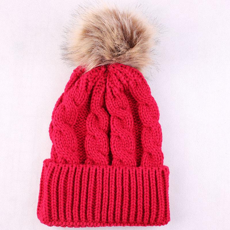 

Luxury Cable Knit Fur Ball Pom Pom Beanie Real Raccoon Warm Wool Bobble Hat Winter Beanie Hat Crochet Cap Women Ear Protect, Sky blue