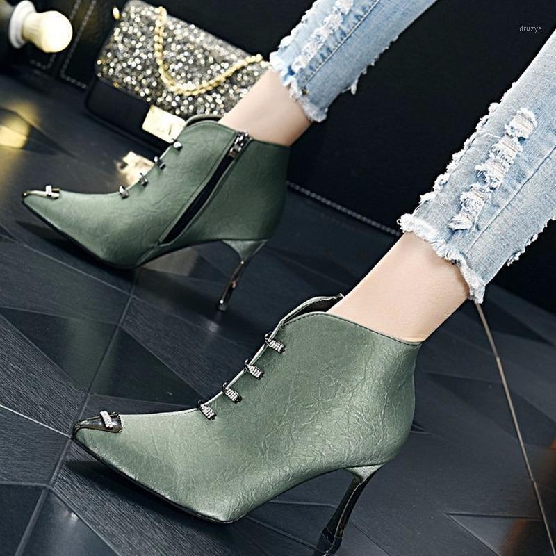 

Winter Boots Women Shoes Woman Boots Fashion High-heeled Retro Winter Flock 2020 Short Plush Fur Warm Boot S21-691, Black
