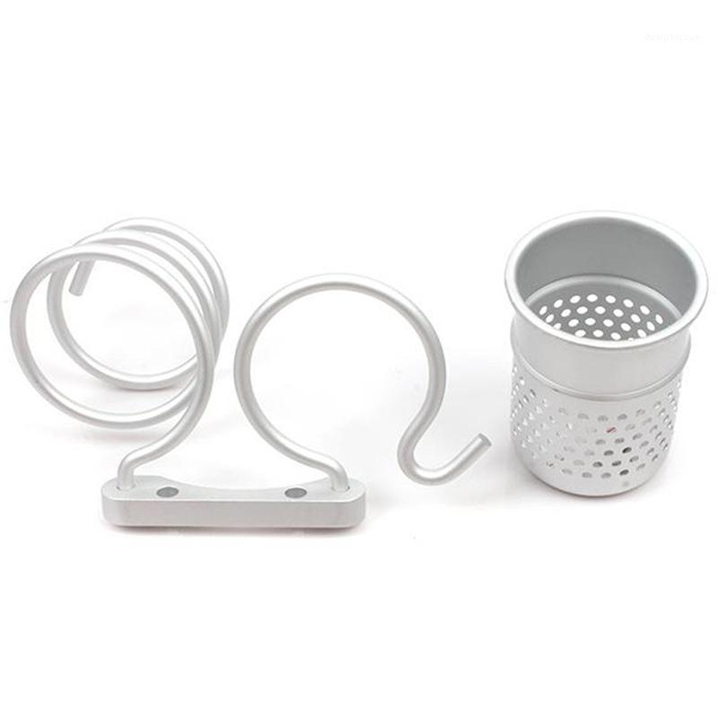 

HOT-Wall Mount Hair Dryer Holder Rack Hair Drier Comb Flat Iron Storage Organizer1